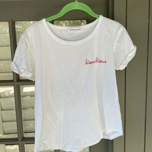 Madison Labiche “Kiss Kiss” Embroidered Tee